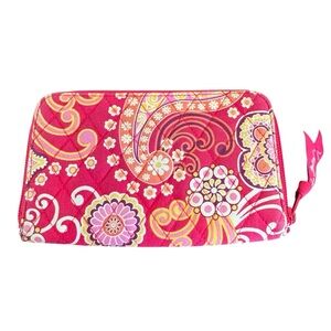 Vera Bradley  Raspberry Fizz zip-around wallet pink paisley 2008 retired